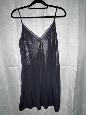 Victoria's Secret Black Shimmer Slip with V-Neck
